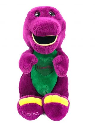 Vintage Barney The Purple Dinosaur Singing Plush I Love You Song Lyons 15 "
