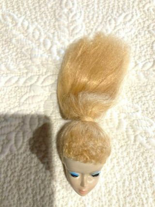 Vintage 3 Ponytail Barbie Doll Head Thick Hair & Face Paint 2