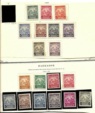 Barbados (716) 1938 Sg248 - 256 Part Set Of 15 To 2/6,  All Unchecked Mm