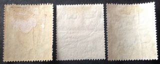 Hong Kong 1912 - 37 3 x Stamps duty stamp vfu 2