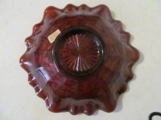 Millersburg AMETHYST Blackberry Wreath Bowl Carnival Glass Antique 3