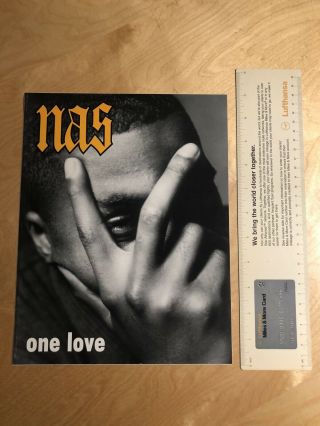 Nas One Love Sticker Large Rare 8.  5”x11” Rap Promo Hip Hop Promo
