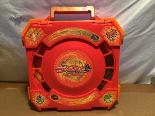 Beyblade Metal Fusion Folding Travel Battle Arena Stadium Carry Case With Parts