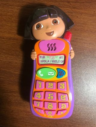Dora Knows Your Name Cell Phone Programmable English Spanish Play Phone Toy