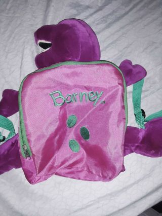 Vintage Plush Barney The Purple Dinosaur Backpack Lyons