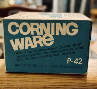 Nos Never Opened Blue Cornflower Corning Ware 1 3/4 Cup Petite Pan Set