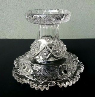 Co Operative Flint Glass Co - 364 - Rare Antique Eapg Punch Bowl Stand / Base