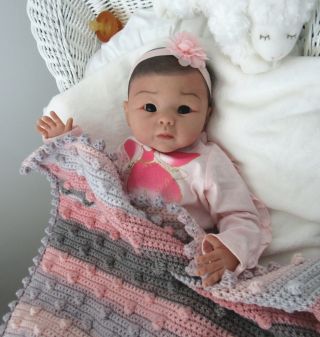 Asian Reborn Baby Girl Doll Handmade Biracial 21 Inches Tami By The Cradle