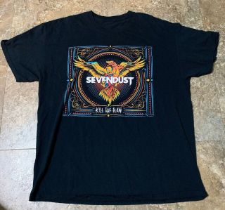 Sevendust Kill The Flaw North American Tour Black T - Shirt 2015 Music Metal Rock