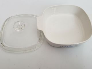 Vintage Corning Ware White Square Serving Baking Dish Glass Top A - 1