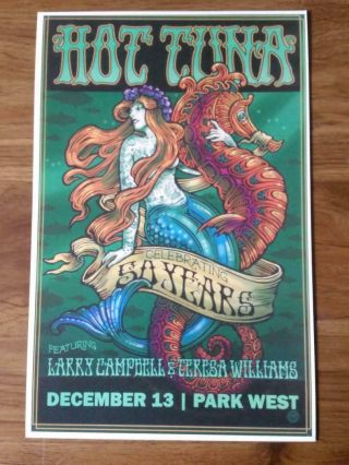 Hot Tuna 50th Poster Park West Chicago 12/13/19 Jefferson Airplane Starship