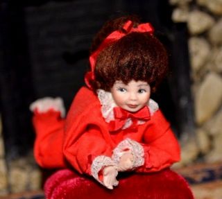 Miniature Porcelain Doll Girl Dollhouse 1:12
