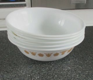 Corelle Butterfly Gold Set Of 5 Cereal/soup Bowls 6 1/8 "