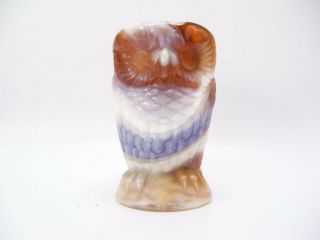 Imperial Glass Slag Owl Toothpick Holder