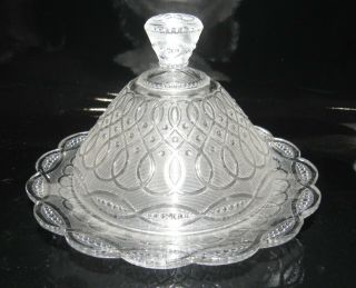 Eapg National Glass Maypole Pattern Covered Butter Dish Late 1800 