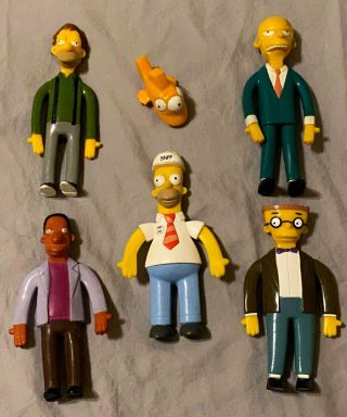 The Homer Simpsons Springfield Nuclear Power Plant Crew Bendable Figure Set 0f 6