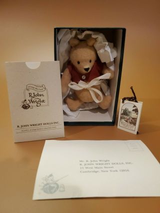 Lm R.  John Wright Winnie The Pooh Pocket Pooh Bear Mohair Le Plush Doll Nib