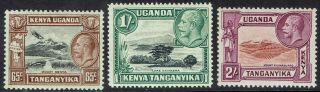 Kenya Uganda & Tanganyika 1935 Kgv Pictorial 65c 1/ - And 2/ -