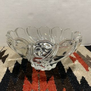 Mikasa Crystal Swirl Bowl Peppermint Clear 10 1/4 “ With Tag & Box
