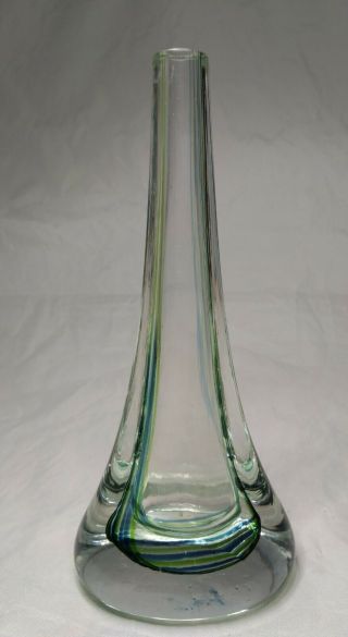 Vintage Caithness Charles Orr / Peter Huin Oban Art Glass Teardrop Vase 1970 