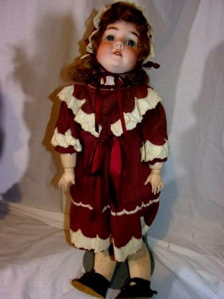 Antique Kley & Hahn K H 252 Walkure 3 1/2 German Bisque Doll Rare 24 " Kestner