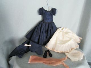 Cissy Navytaffeta Dress W/bolero - Slip/panties/cissy Shoes,  Nylons 1955