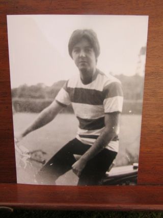 Paul Mccartney Of The Beatles On A Moped Promo Press Photo 8 1/2 " X 6 1/2 " Ex