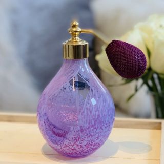 Vintage Caithness Glass Aventurine Atomiser Perfume Bottle,  Lavender Swirl