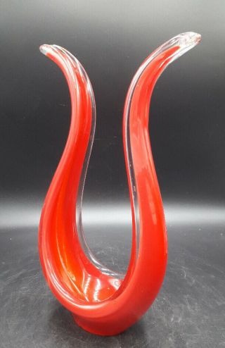 Stunning Vintage Murano Red/clear Glass Sculpture,  Ornament.