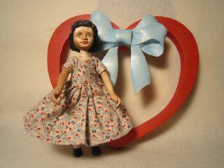 Hitty Raikes Art Doll Hand Carved Wood Carved Wood Heart Ooak