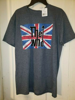 The Who British Flag Union Jack Band Licensed T - Shirt Tee Heather Grey
