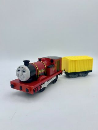 Thomas & Friends Trackmaster Motorized Rheneas Train Engine W/ Yellow Boxcar