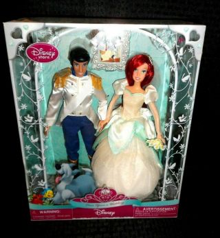 Disney Store Ariel And Eric Classic Wedding Doll Set 1st Edition