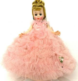 1963 Madame Alexander Cissette Doll In Pink Yards Of Ruffled Dress 745