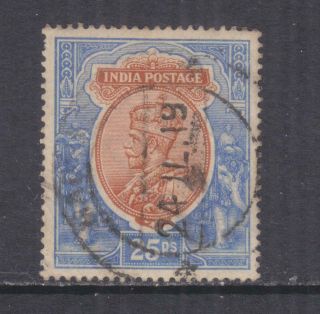 India,  1913 Kgv,  Large Star,  25r.  Orange & Blue, .