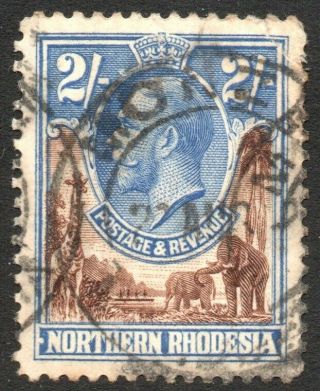 Northern Rhodesia - 1925 - 29 2/ - Brown & Ultramarine Sg 11 Average V41882