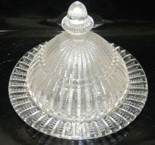 EAPG IMPERIAL GLASS FILE PATTERN COVERED BUTTER DISH LATE 1800 ' S 2