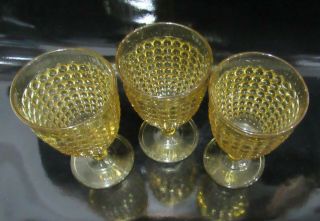 3 EAPG ADAMS & CO AMBER THOUSAND EYE GOBLETS LATE 1800 ' S 3
