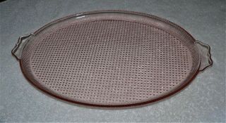Vintage Pink Depression Glass Serving Tray By Jeanette