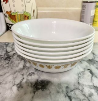 Set Of 6 Corelle Butterfly Gold 6 1/4” Cereal Bowls
