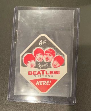 Rare Beatles 1964 Beatles Buttons Gum Ball Machine Insert Memorabilia