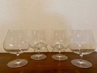 Vintage Set Of 4 Delicate Brandy Snifters Crystal Glasses 5 ½ "