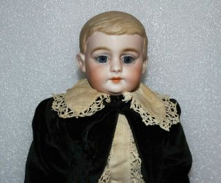 Antique Bisque Shoulder Head Molded Hair Glass Eyes 13 1/2 " German Kestner Doll