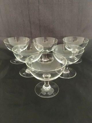 Set Of 2 Vintage Atomic Stardust Etched Crystal Cocktail Coupe Glasses Dessert
