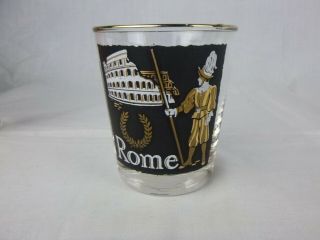 Vtg 1959 Mcm Libbey Cities Of The World Bar Glass Double Old Fashioned Rome