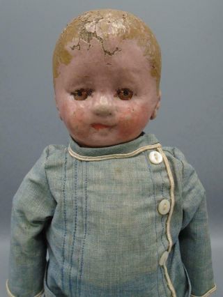 Antique Stockinette & Cloth Sateen Doll Martha Chase Brown Eyed Boy 13 