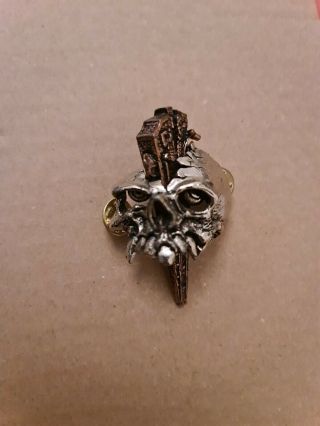 Septic Death Alchemy Poker Rox Pewter Pin Badge Clasp Rare Deadstock