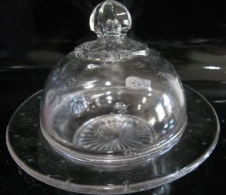Eapg Us Glass Utah Pattern Covered Butter Dish Late 1800 