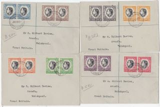 1937 3 Nov South West Africa 4 Covers With Pairs Defins To 1/ - 3 Registered