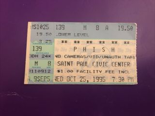 Phish Concert Ticket Stub Saint Paul Civic Center 10/25/1995 Rare